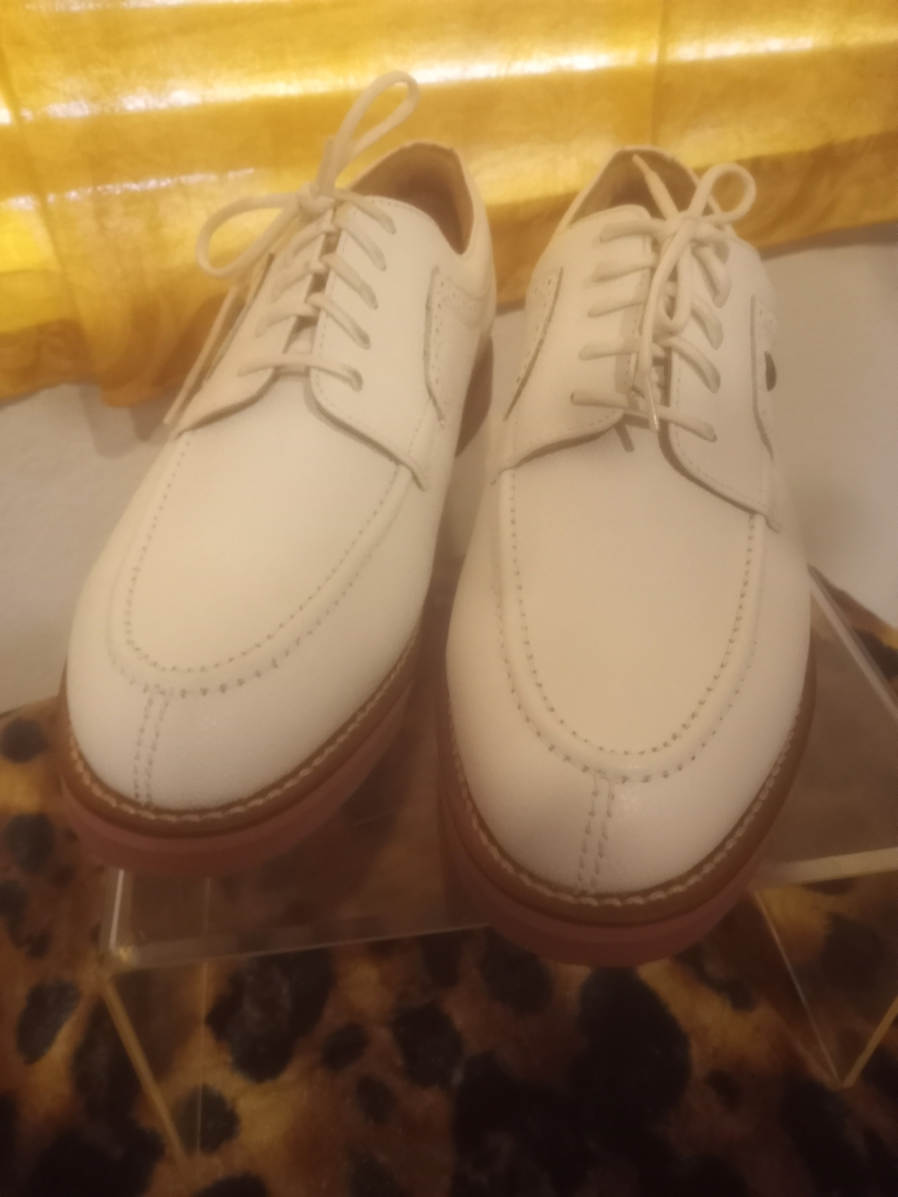 Bobby JONES Players Classic Men's White Leather Lace-Up Shoes